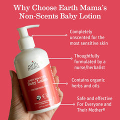 Earth Mama Simply Non-Scents Baby Lotion for Dry Skin, Unscented, 8-Fluid Ounce