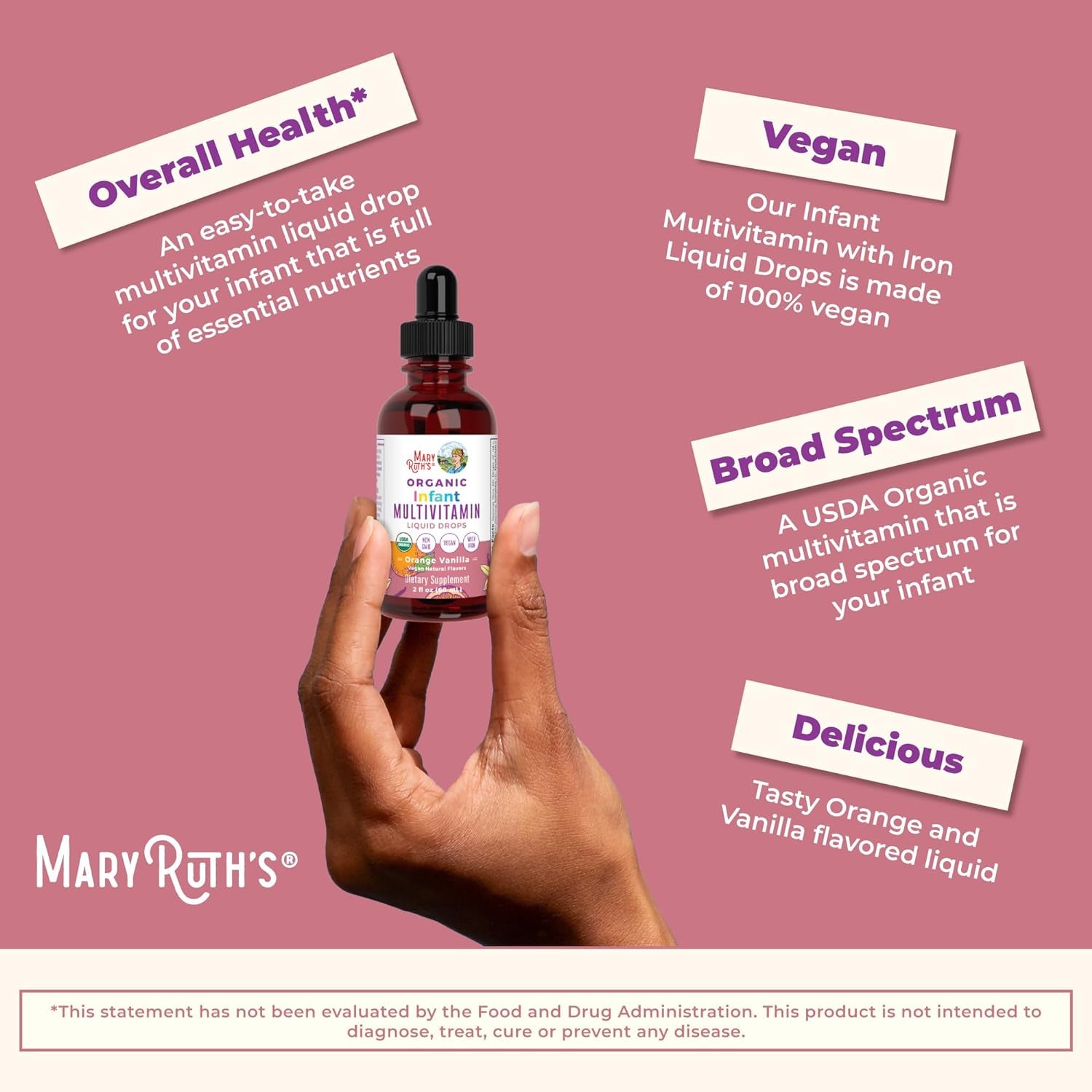 Organic Infant Multivitamin with Iron Liquid Drops