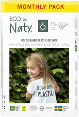 Eco by Naty Baby Diapers - Plant-Based Eco-Friendly Diapers, Great for Baby Sensitive Skin and Helps Prevent Leaking (Size 1, 100 Count)