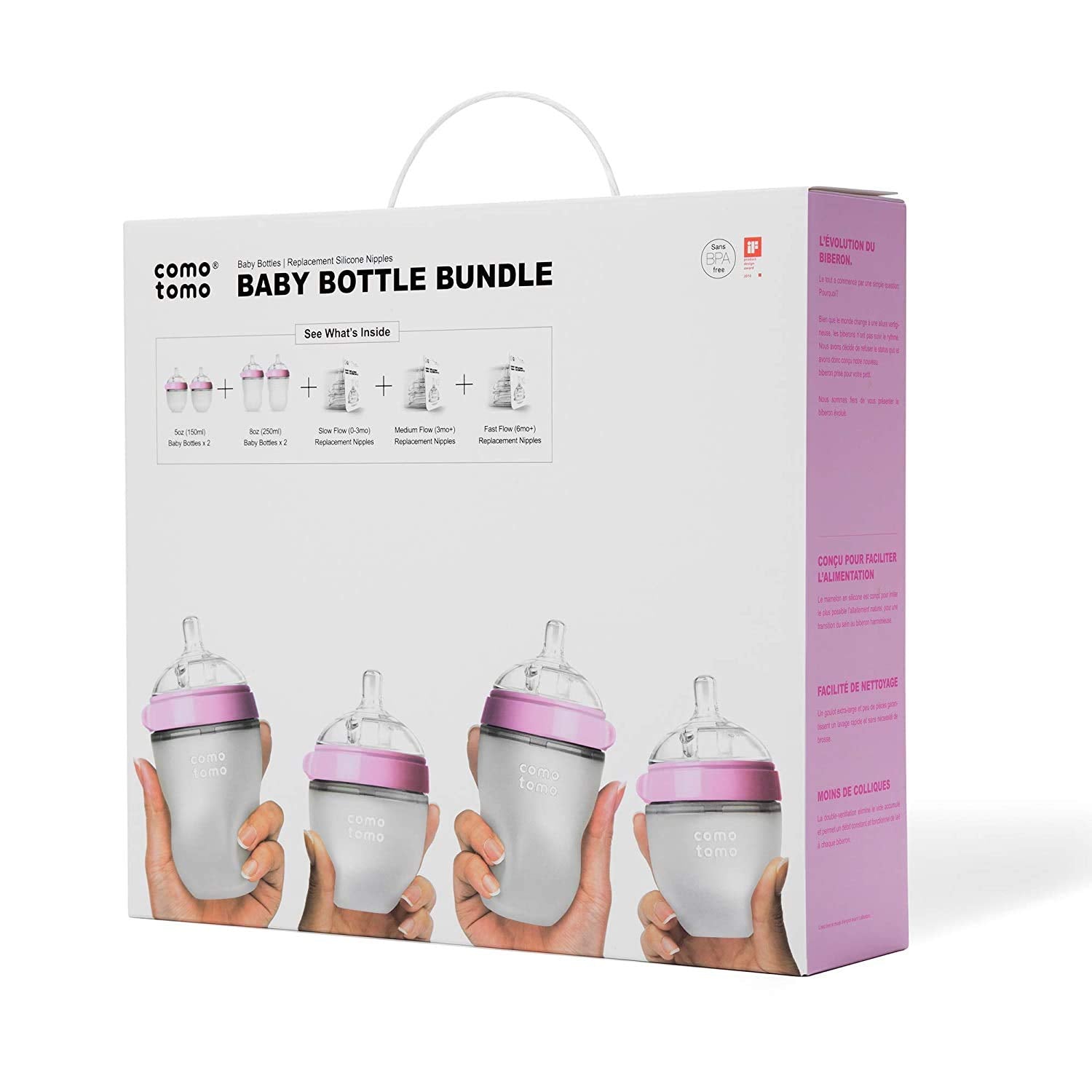 Comotomo Baby Bottle Bundle, Green, (7 Piece Set)