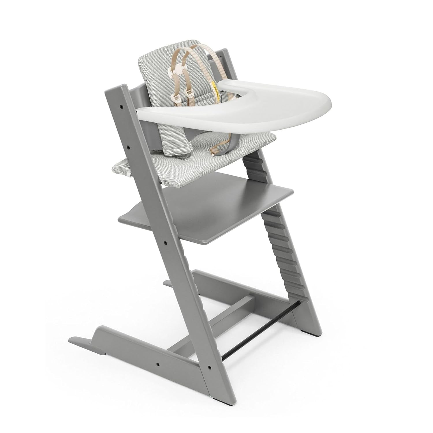 Tripp Trapp High Chair from Stokke, Natural - Adjustable, Convertible Chair for Children & Adults - Includes Baby Set with Removable Harness for Ages 6-36 Months - Ergonomic & Classic Design